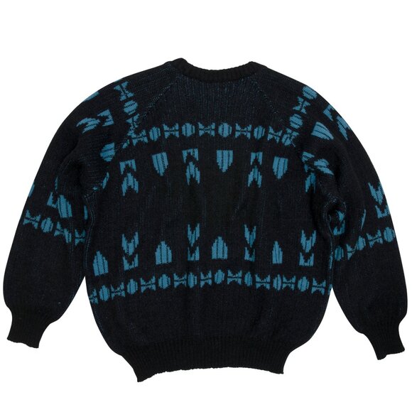 S magliera (Italy) Nordic Jacquard Stranded Wool Garter Rib Knit Jumper : M - Picture 2 of 3